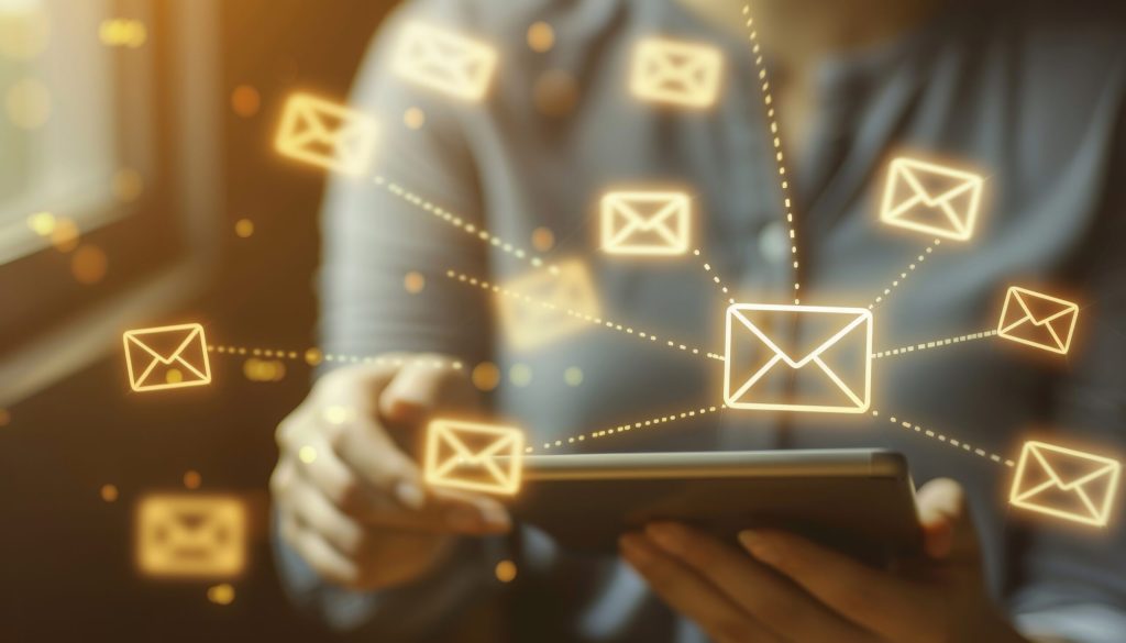 Email marketing. Sending bulk emails to promote products or services.